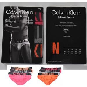 Men Calvin Klein 3 Pack Intense Power Stretch Hip Brief Underwear NB2595 923 2XL